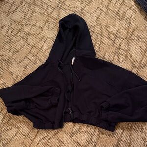 Black Cropped Hoodie